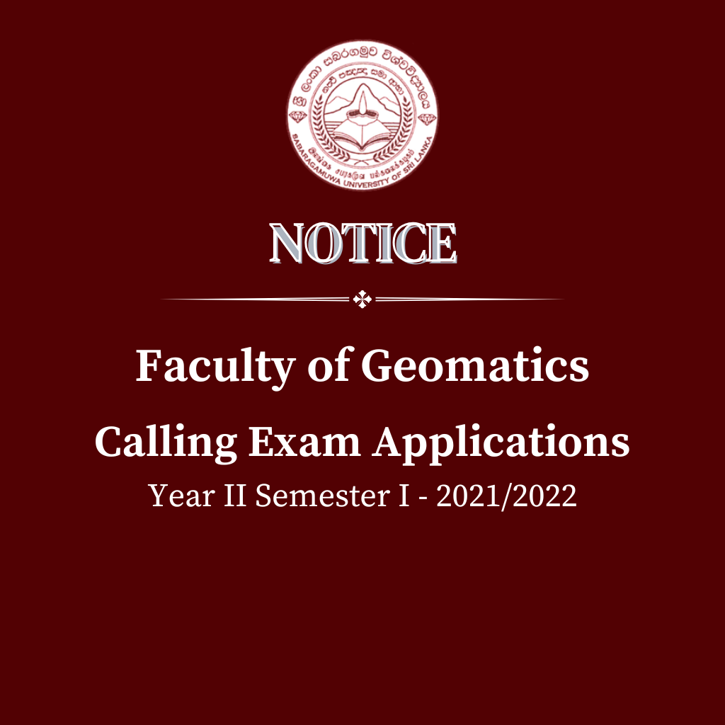 Calling Exam Applications Year II Semester I(2021-2022) - Faculty of Geomatics