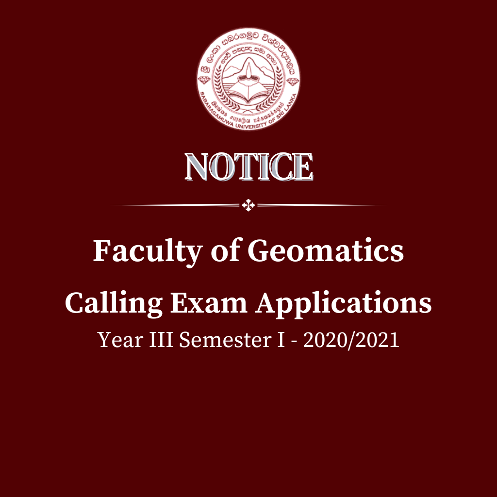 Calling Exam Applications Year III Semester I(2020-2021) - Faculty of Geomatics