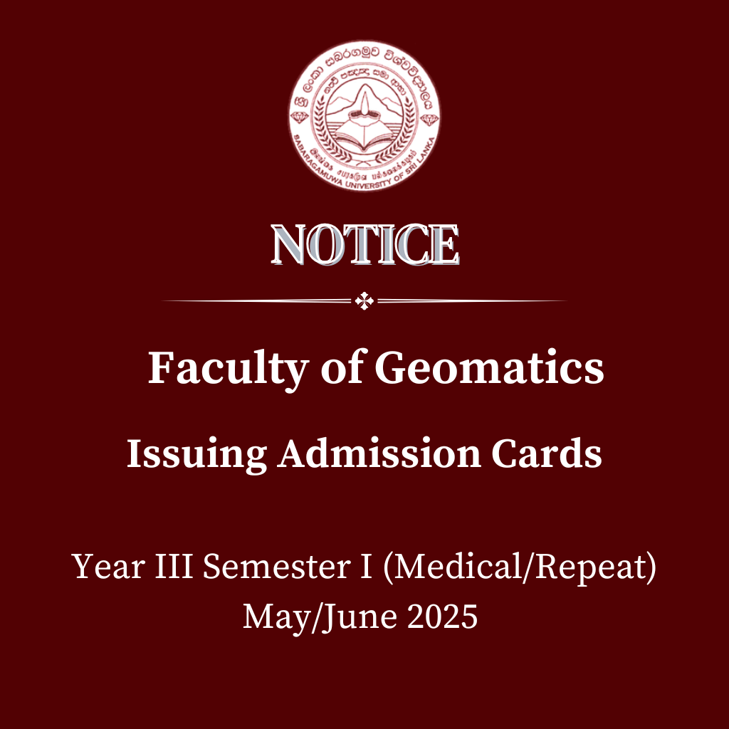 Issuing Admission Cards Year III Semester I (Medical-Repeat) May-June 2025 