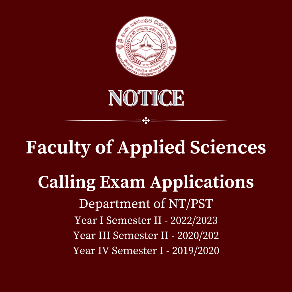 Calling Exam Applications Department of NT/PST Year I Semester II - 2022/2023 Year III Semester II - 2020/2021 Year IV Semester I - 2019/2020