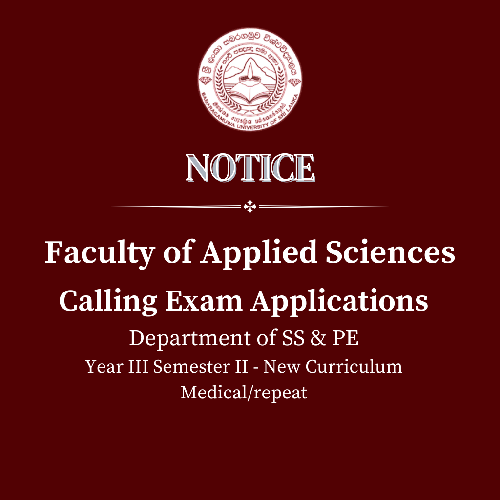 Application - Year III Semester II Physical Education (Medical/Repeat)