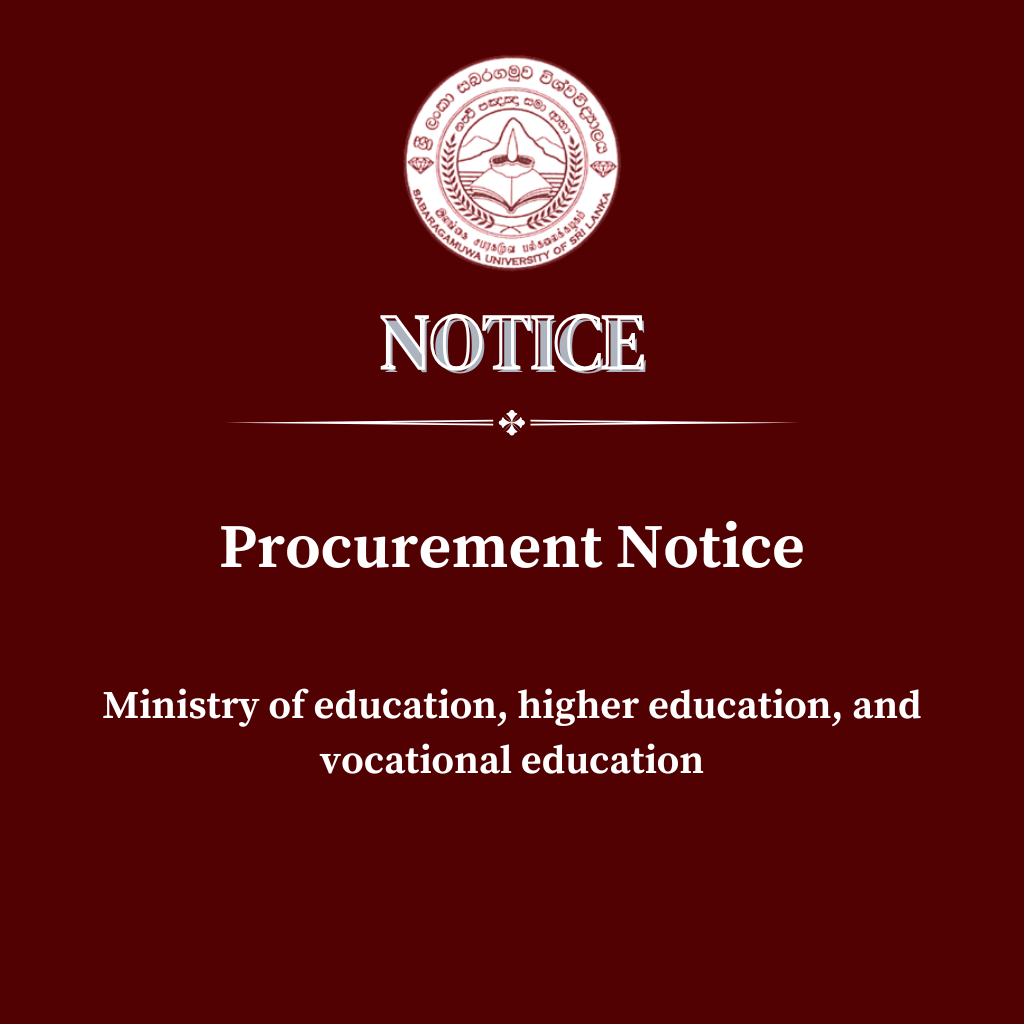 Procurement Notice - Ministry of education, higher education, and vocational education