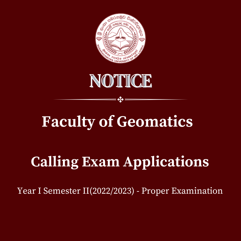 Faculty of Geomatics - Calling Exam Applications Year I Semester II(2022/2023) - Proper Examination