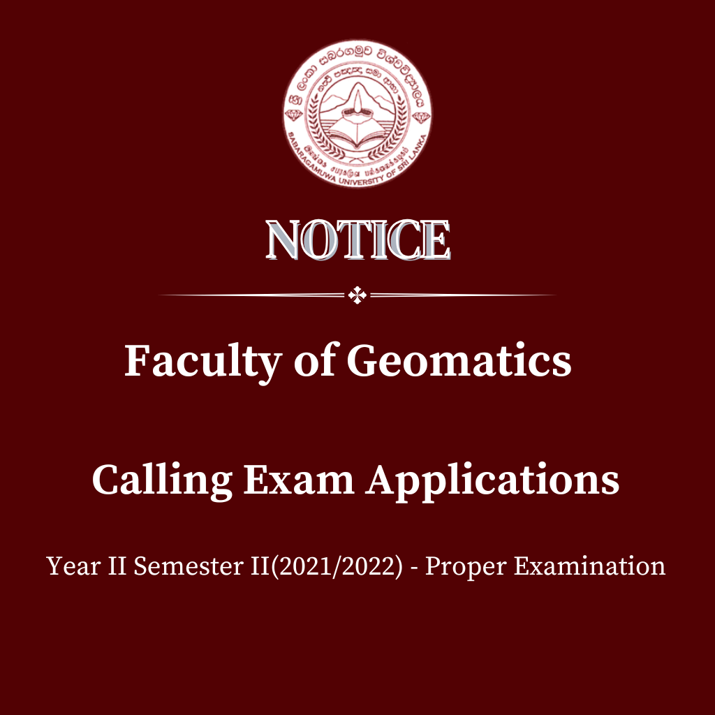 Faculty of Geomatics - Calling Exam Applications Year II Semester II(2021/2022) - Proper Examination