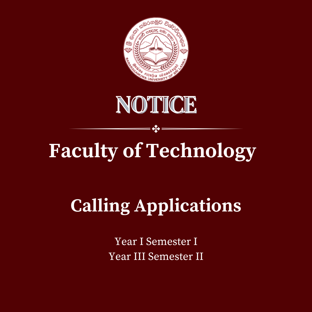 Calling Applications - Faculty of Technology - Year I Semester I, Year III Semester II