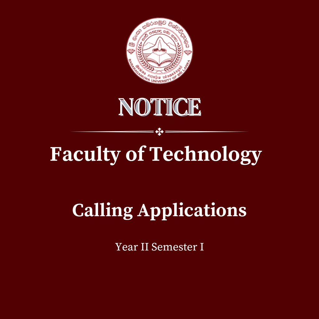 Calling Applications - Faculty of Technology Year II Semester I