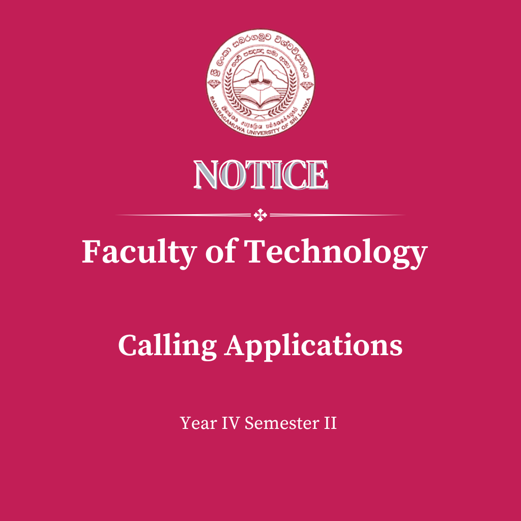 Calling Applications - Faculty of Technology Year IV Semester II 