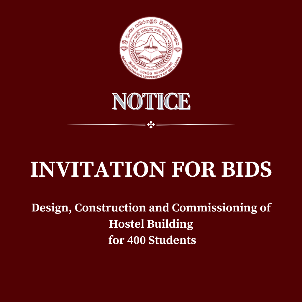 Invitation for Bids - Design, Construction and Commissioning of Hostel Building 