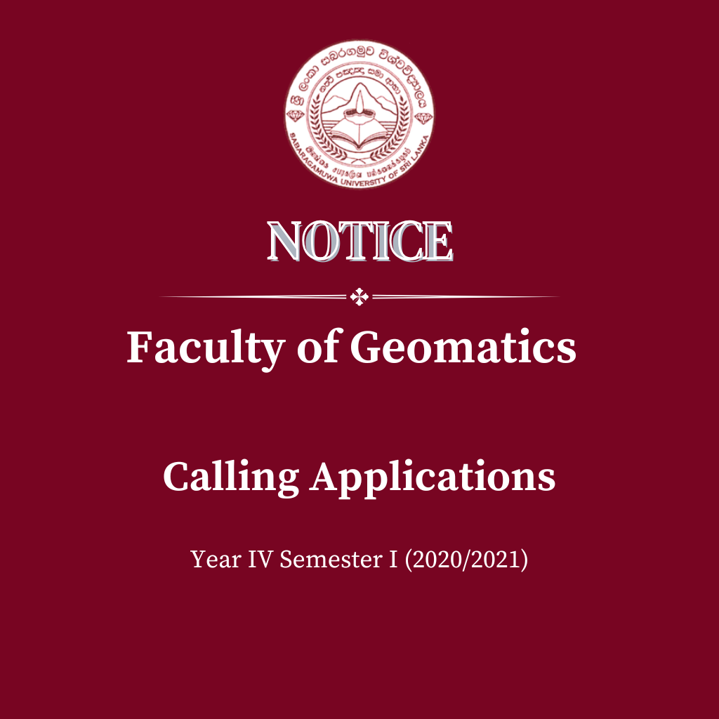Faculty of Geomatics - Calling Applications for the Year IV Semester I (2020/2021)