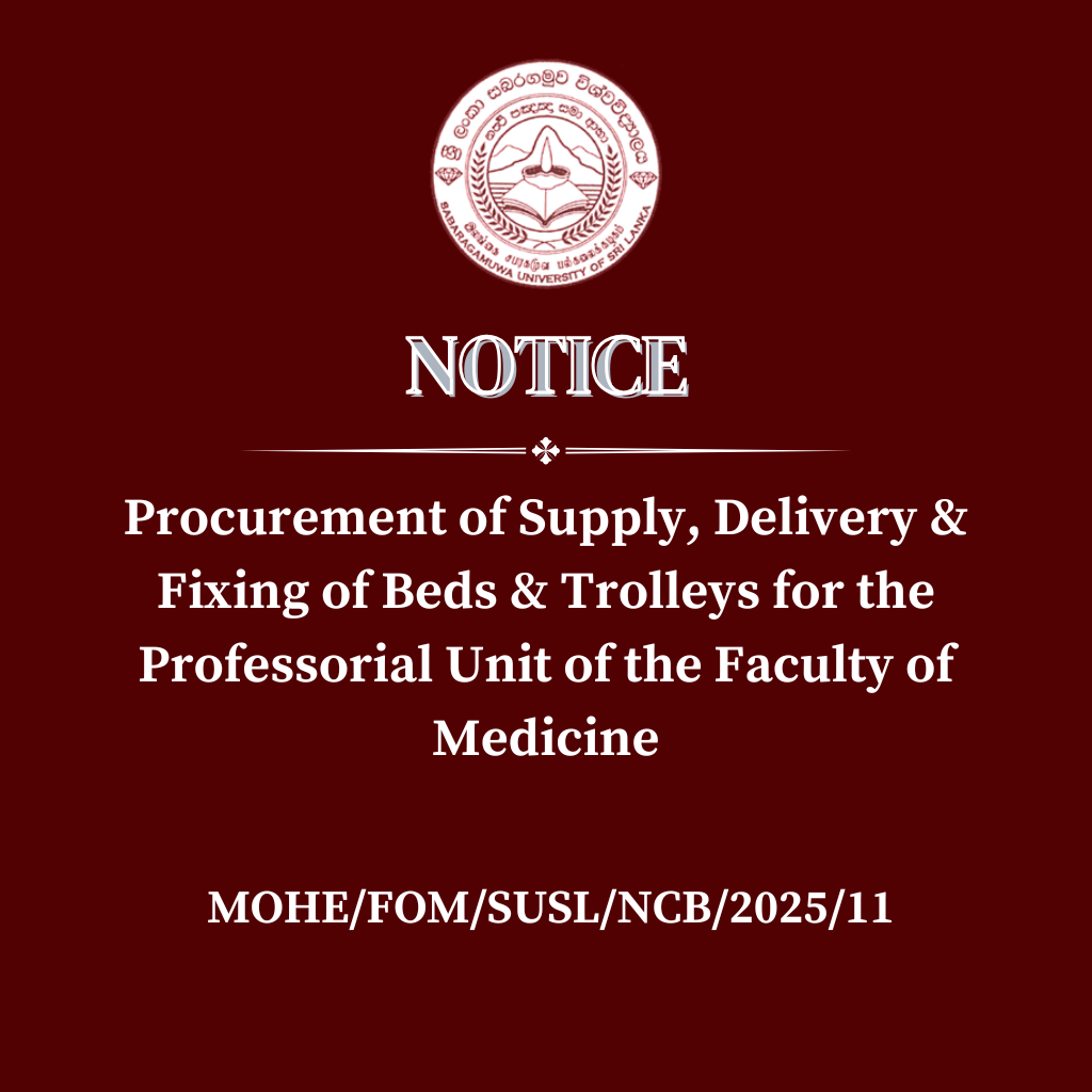 Procurement of Supply, Delivery & Fixing of Beds & Trolleys for the Professorial Unit of the Faculty of Medicine