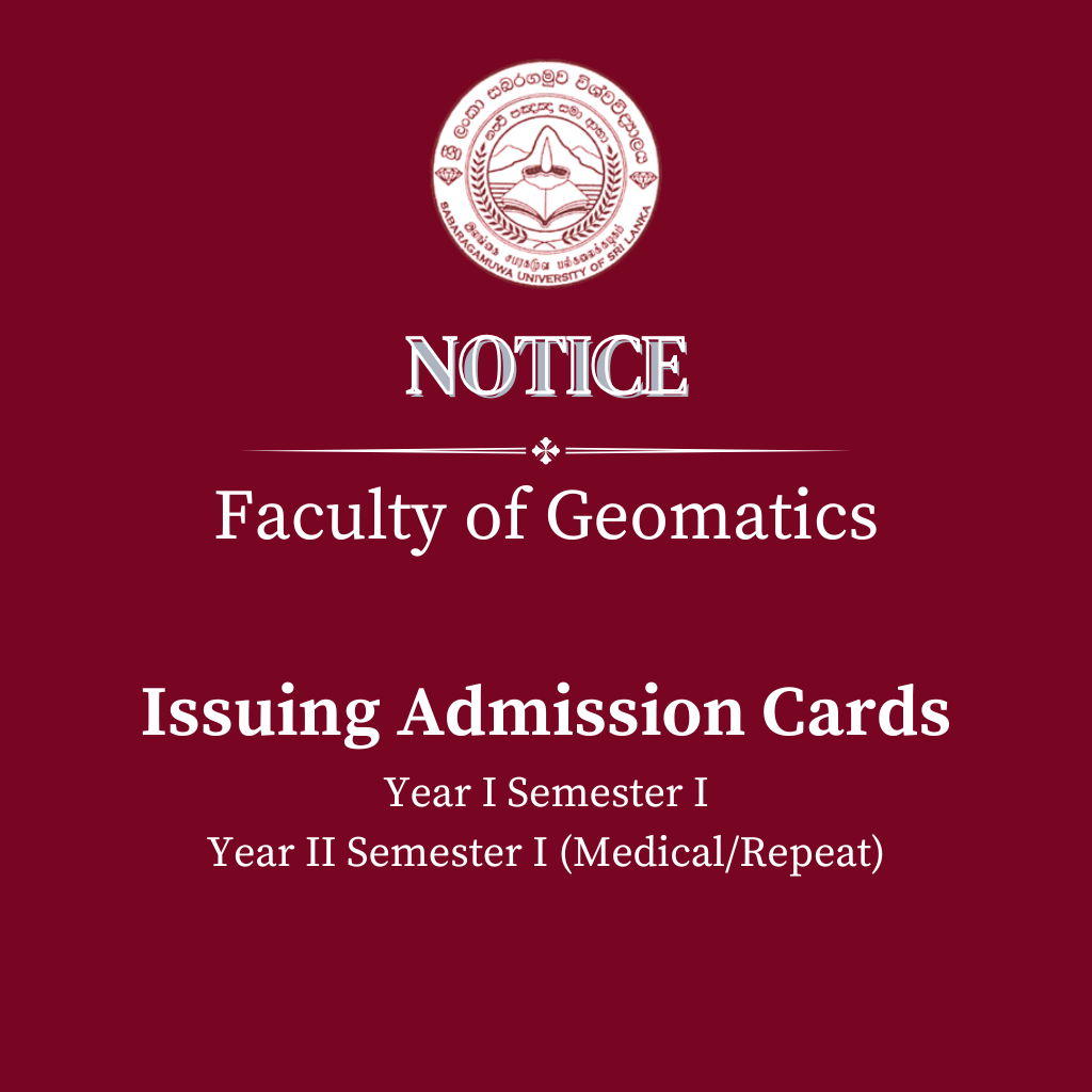 Faculty of Geomatics - Issuing Admission Cards - Year I Semester I, Year II Semester I (Medical/Repeat)