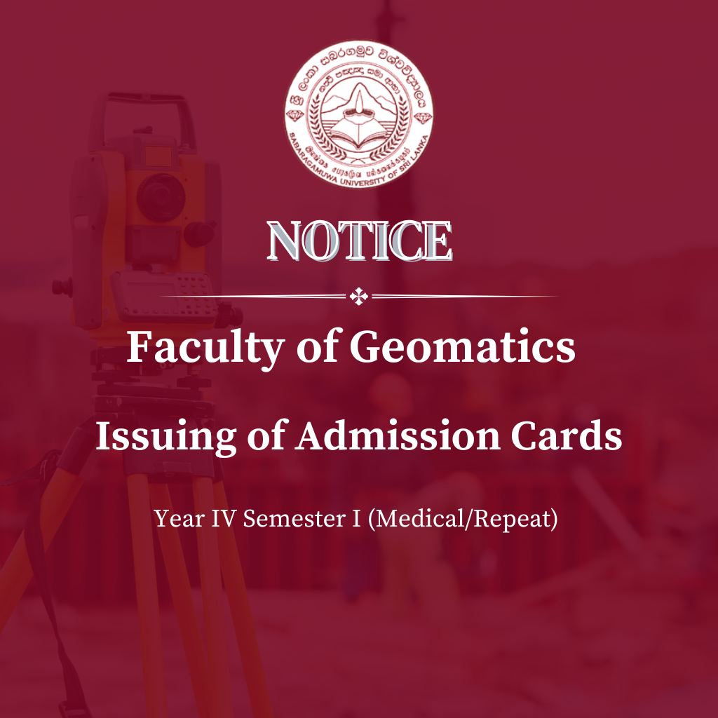 Issuing of Admission Cards - Faculty of Geomatics, Year IV Semester I (Medical/Repeat)