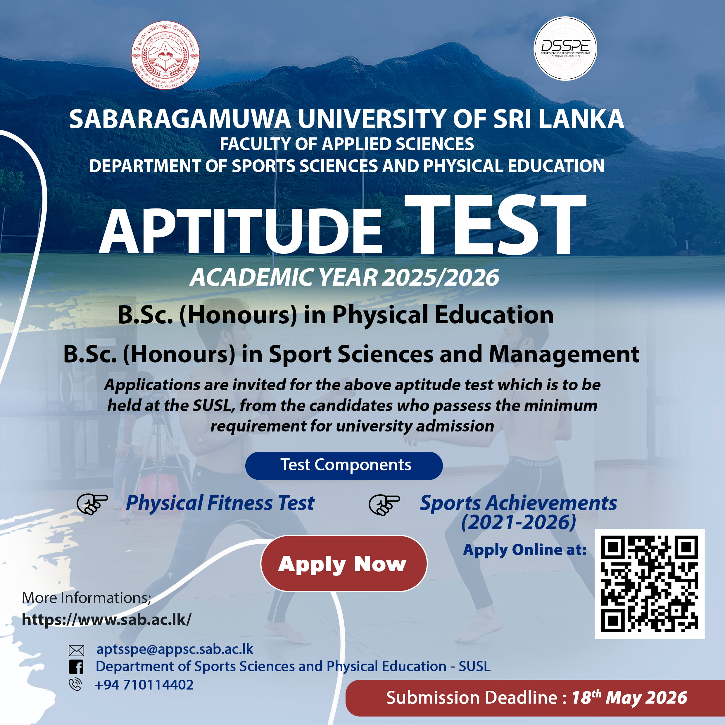 Practical Aptitude Test 2026 – Sport Sciences & Physical Education 