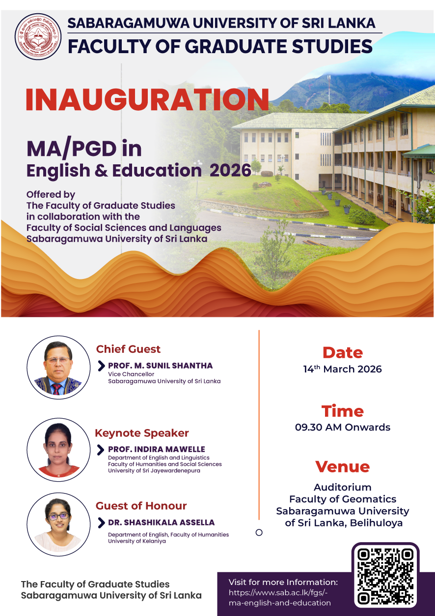Inauguration and Orientation Programme of the MA/PGD in English & Education - 2026