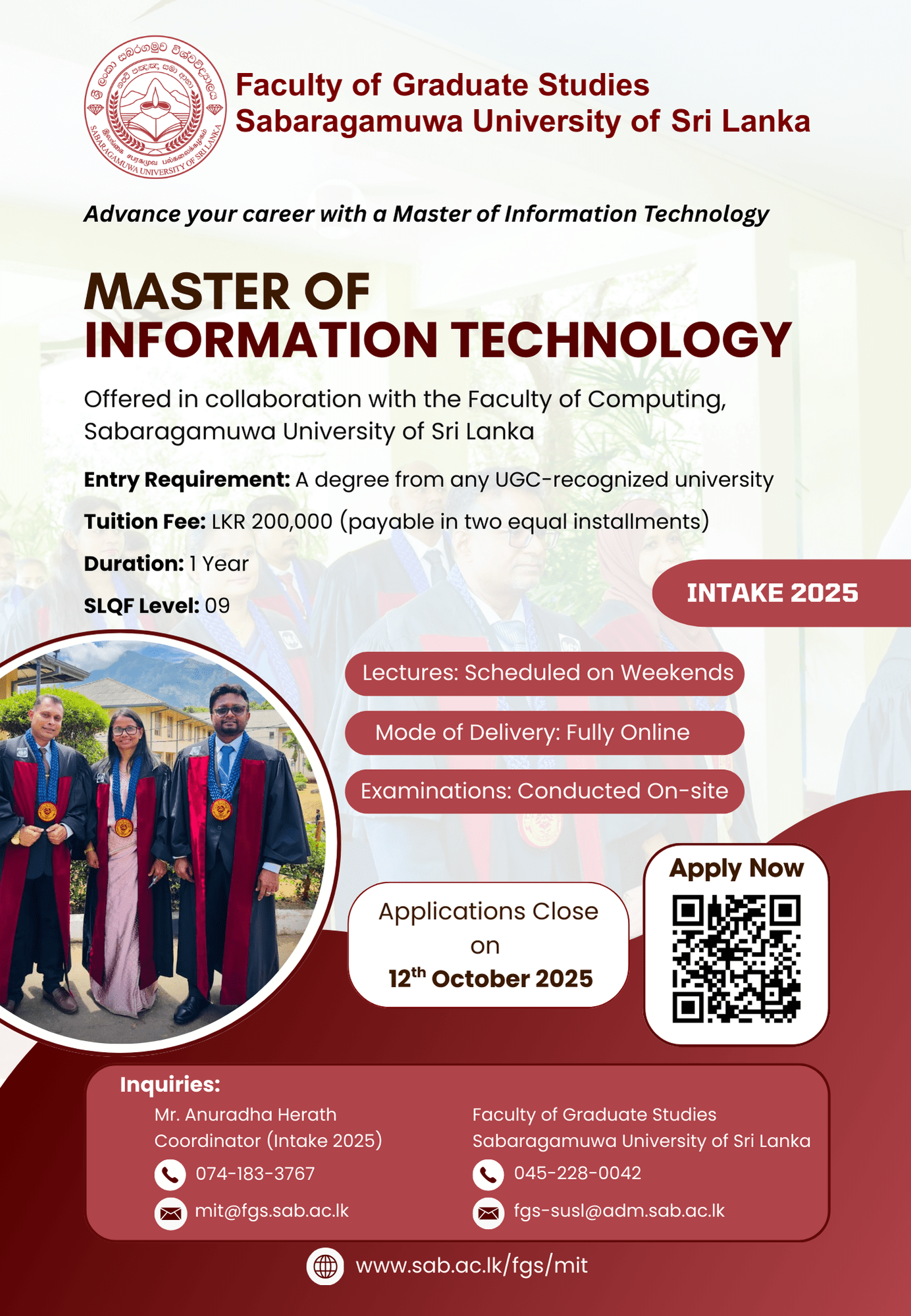 Applications Open for Master of Information Technology (MIT)