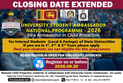 University Student Ambassador National Programme on Child Protection 2026