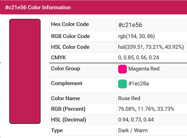 Colour Code - Faculty of Technology