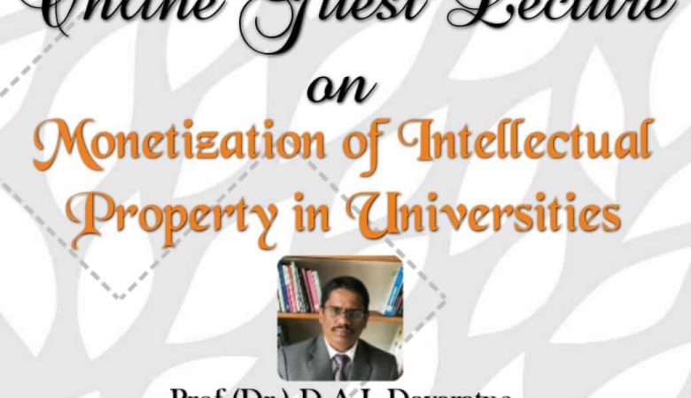 Online Webinar on Monetization of Intellectual Property of Universities